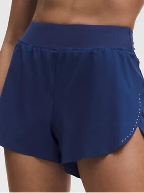 lululemon Clubhouse Blue Fast and Free High-Rise Split Short 3"